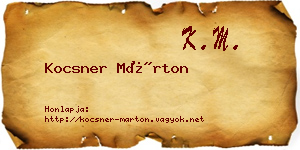 Kocsner Márton névjegykártya